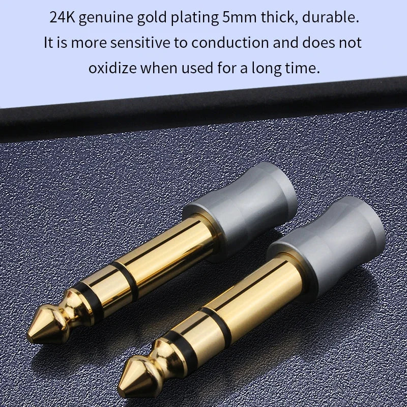 6.35mm Male to 3.5mm Female Audio Adapter Plug for Headphones Amplifiers and PCs