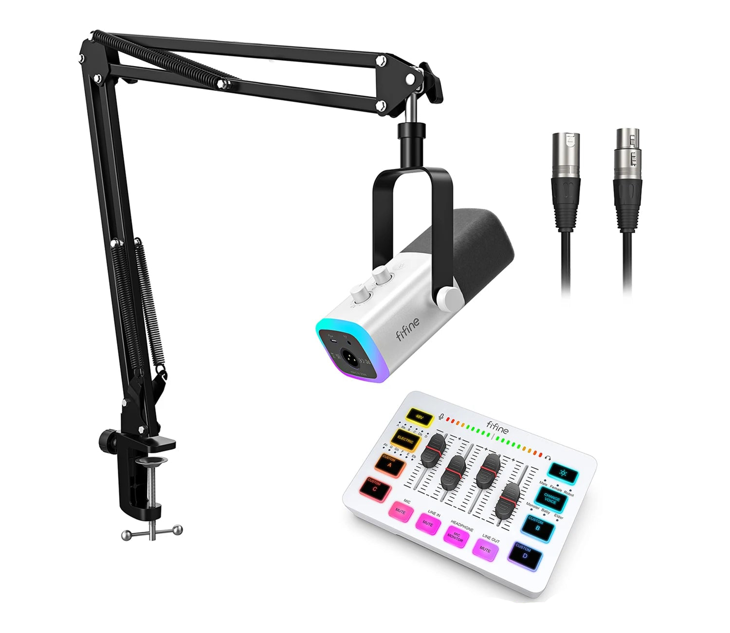 Complete Streaming Audio Kit with XLR Microphone Mixer & 7.1 Headset for Gaming Podcasting Broadcast
