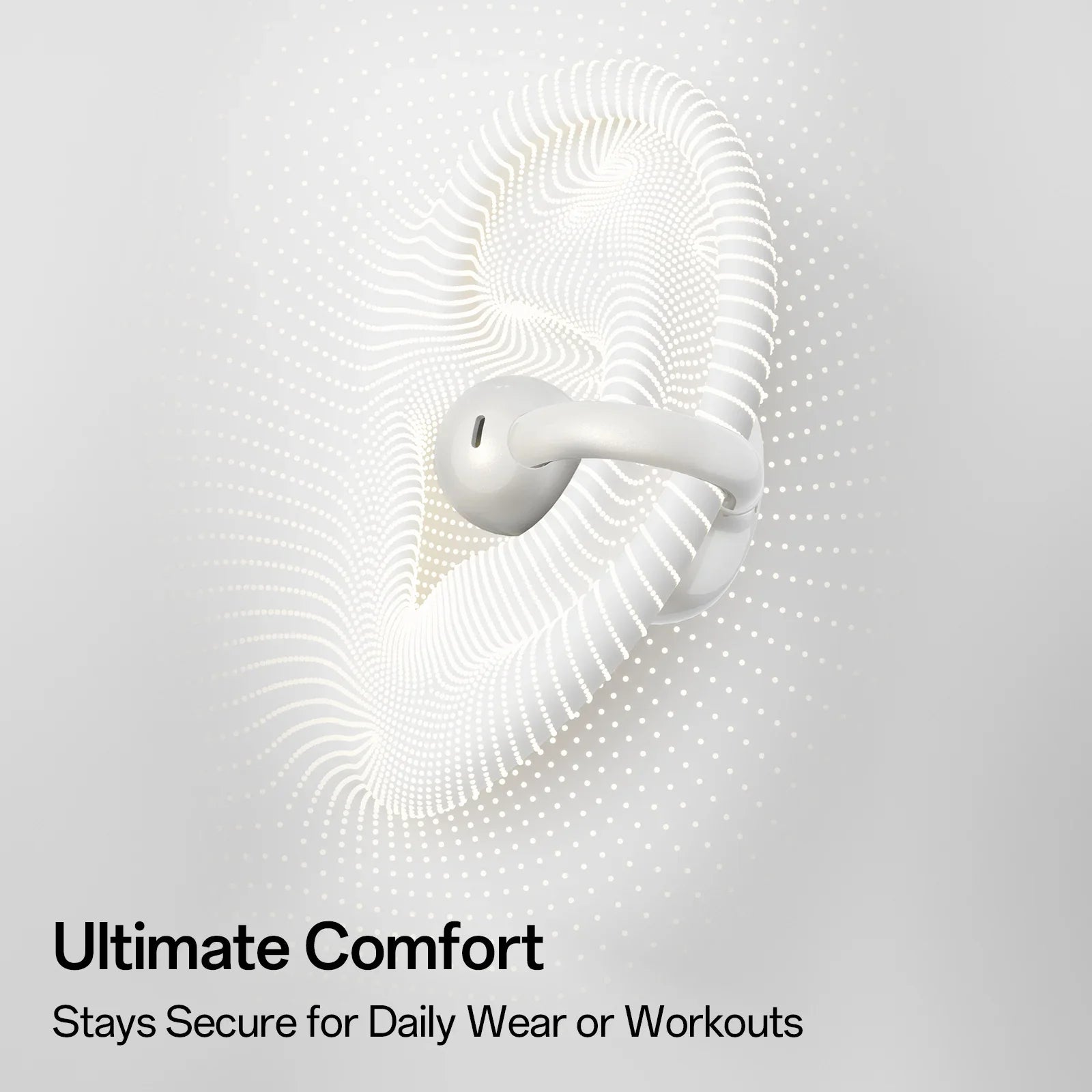 Open Ear Wireless Bluetooth Earphones with Ear Clip Design and Built-in Microphone