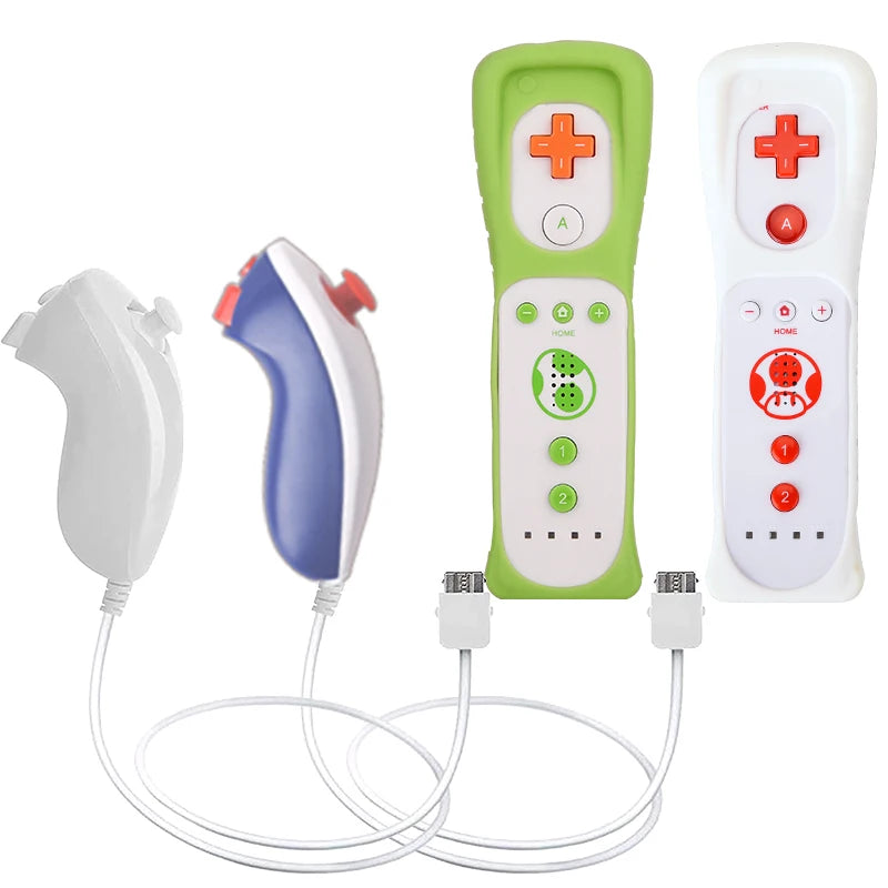 Wireless Game Controller and Nunchuck Set with Motion Sensing for Wii and Wii U Consoles