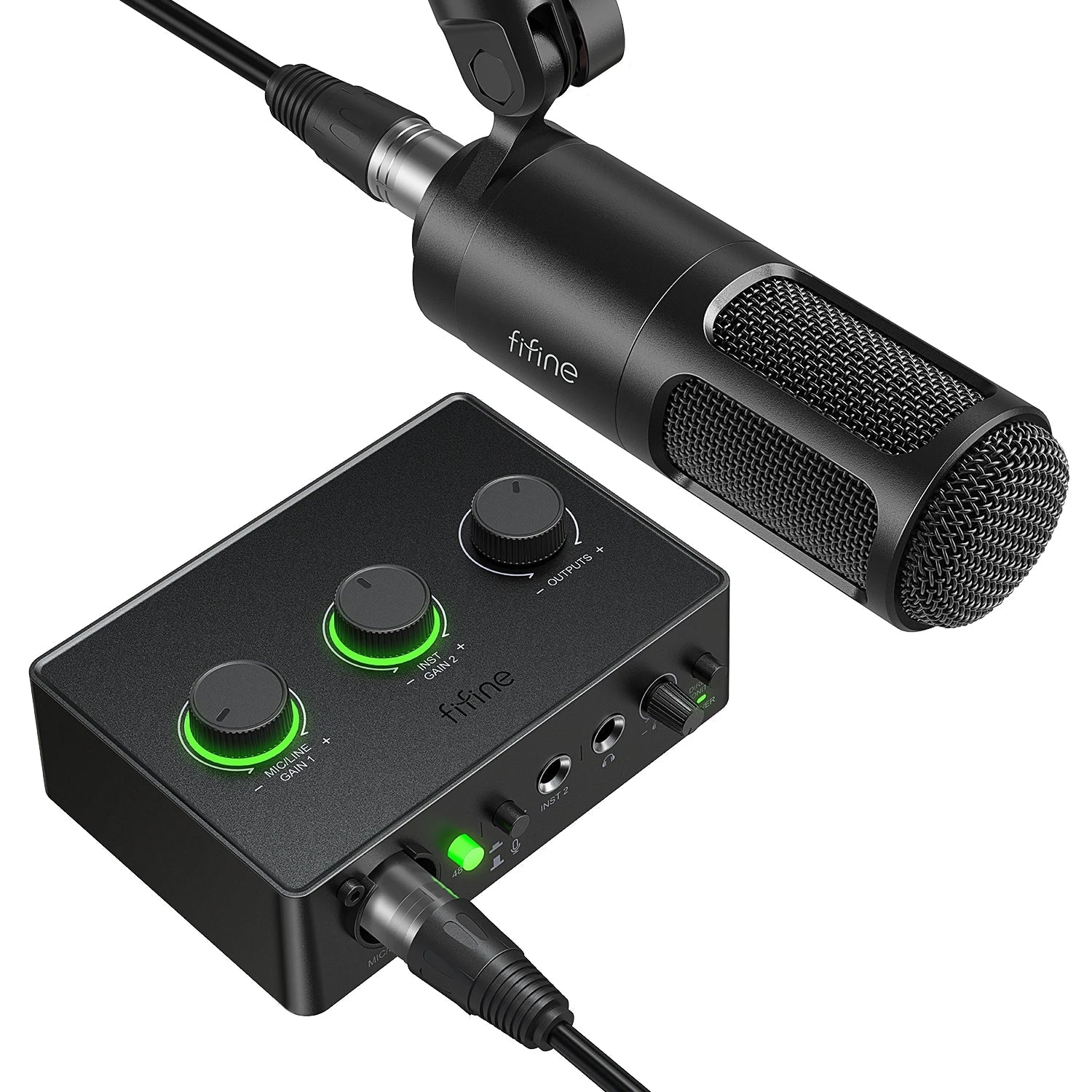 Professional Podcast Kit with Dynamic Microphone and Audio Mixer for Studio Recording