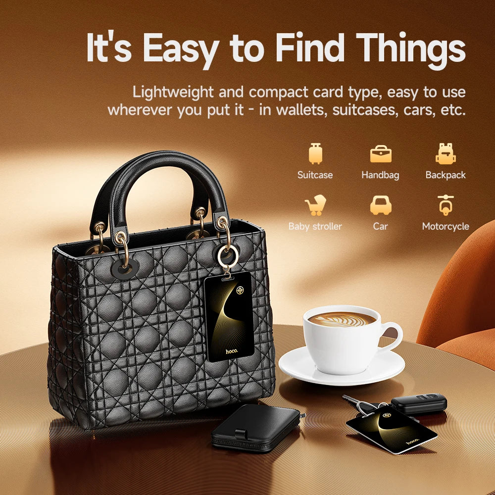 Ultra-Thin Waterproof Smart Tracker Card with Wireless Charging for Wallets iOS and Android Devices