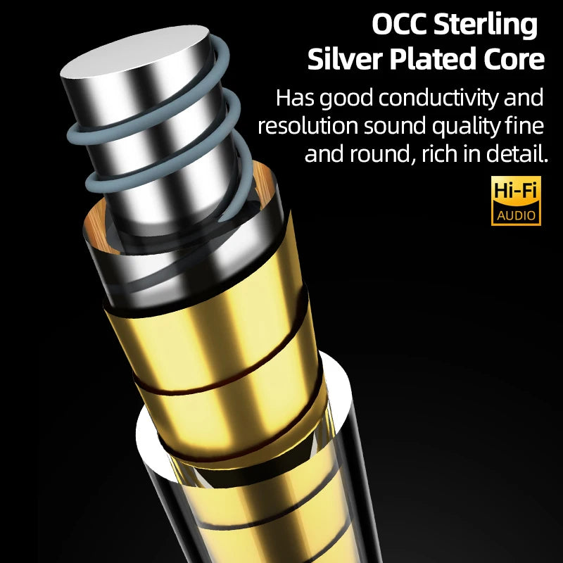 Premium Sterling Silver Plated Balanced XLR Male to Female Audio Cable for Studio and HiFi Use