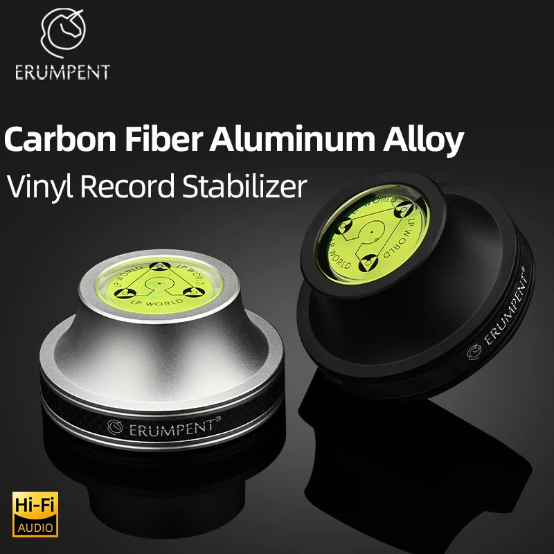 Premium Carbon Fibre Aluminium Alloy LP Vinyl Record Turntable Disc Stabiliser Clamp