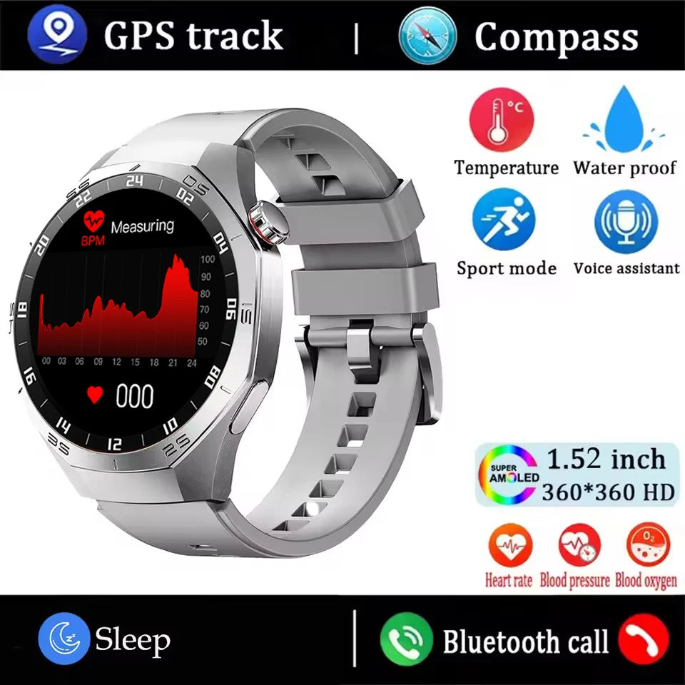 1.43" AMOLED GPS NFC Smart Watch with Bluetooth Calling & Health Monitor Waterproof Sports