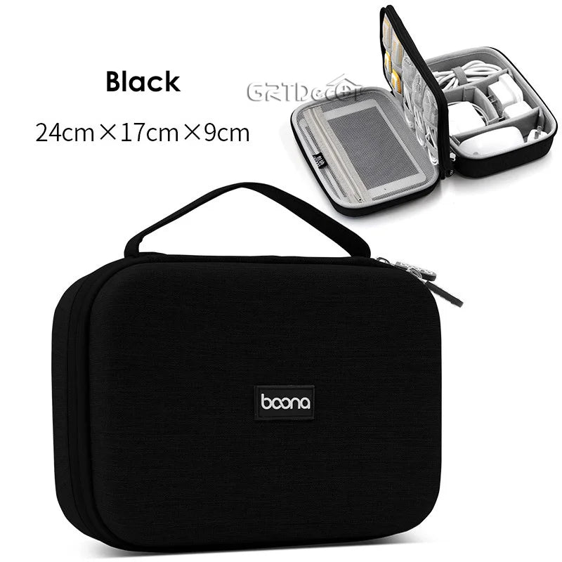 Hard Shell Digital Storage Bag for Power Bank Hard Drive Cables Earphones USB Tech Accessories