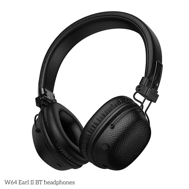 Over Ear Wireless Bluetooth 5.4 Headphones Foldable Sports Headset with Microphone Leather Earmuffs