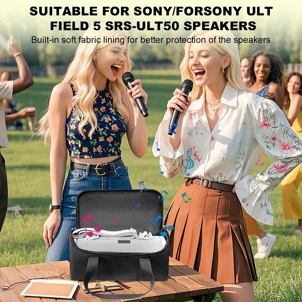 Water Resistant Shockproof Audio Travel Case for Portable Bluetooth Speakers and Accessories Carry Bag