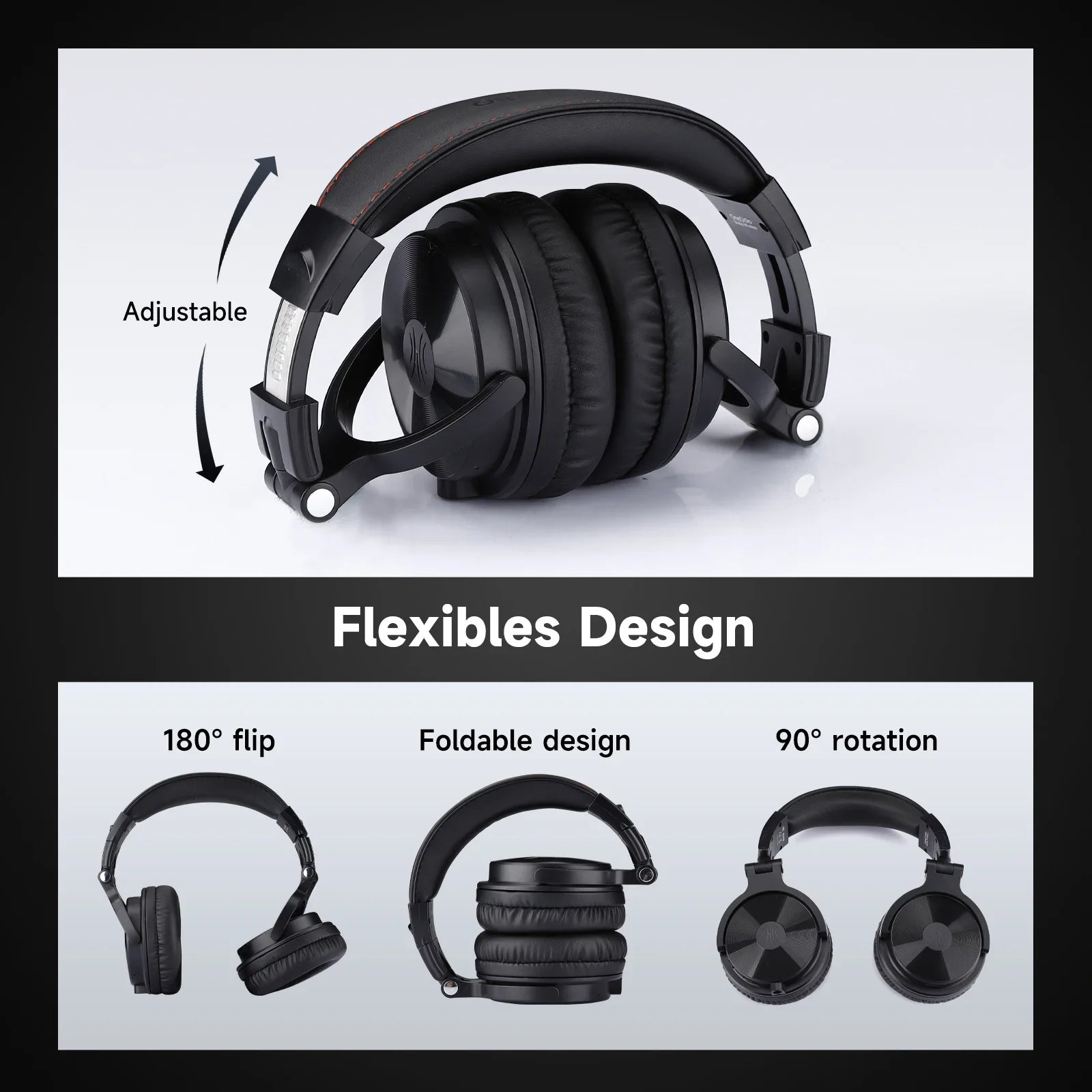Wireless Over-Ear Bluetooth 5.2 Headphones with Microphone Hi-Res Audio and 110 Hour Battery Life