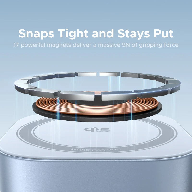 Qi2 2-in-1 Magnetic Wireless Charger Stand 25W Fast Charging for iPhone AirPods Foldable