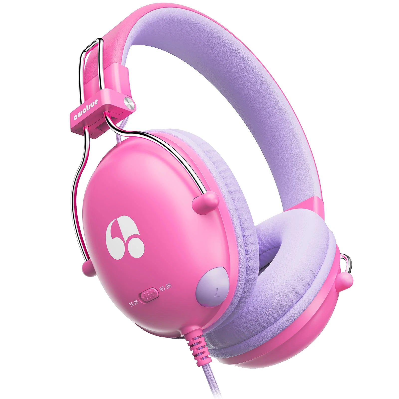 Kids Wired Study Headphones with Safe 74dB/85dB Volume Limiter for Music and Learning