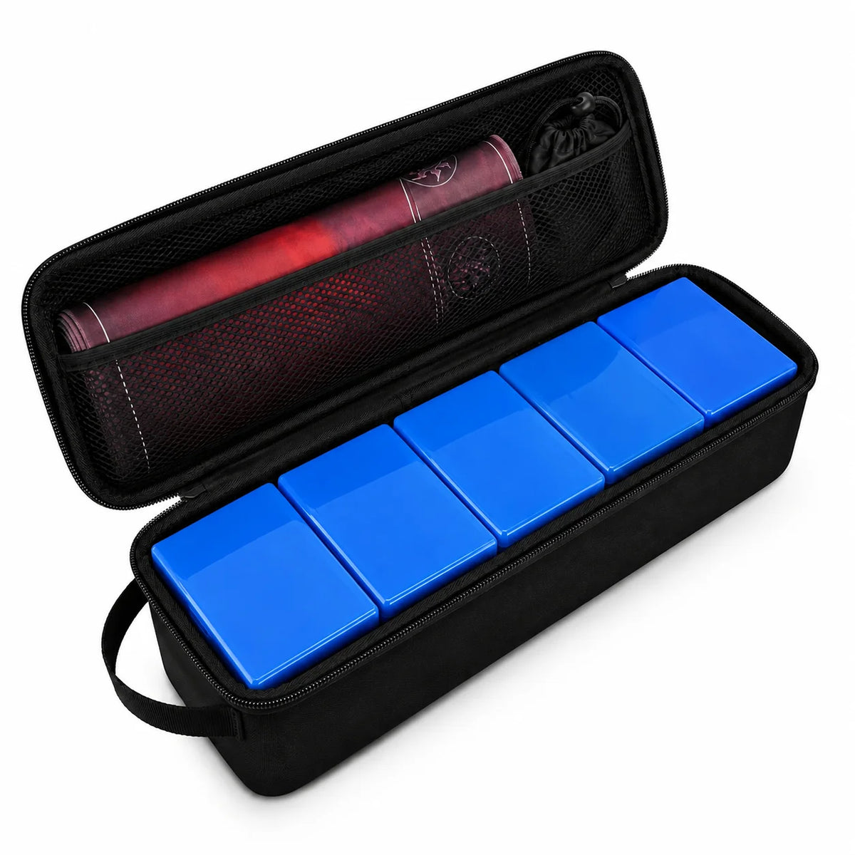 Premium Card Storage Case with Hard EVA Shell and 5 Deck Boxes for Trading and Sports Cards