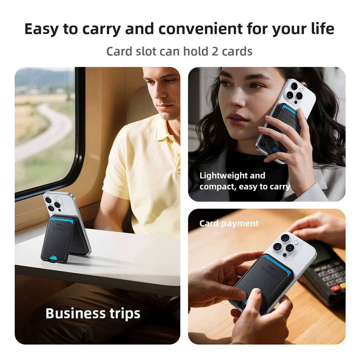 Magnetic Anti-Lost Smart Card Holder with Rechargeable Battery and iOS Find My Network Support