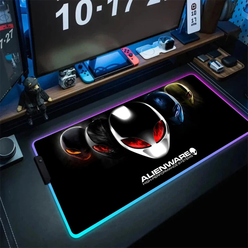Large RGB LED Mouse Pad with Non-Slip Base, Waterproof Gaming Desk Mat for PC and Laptop Setup