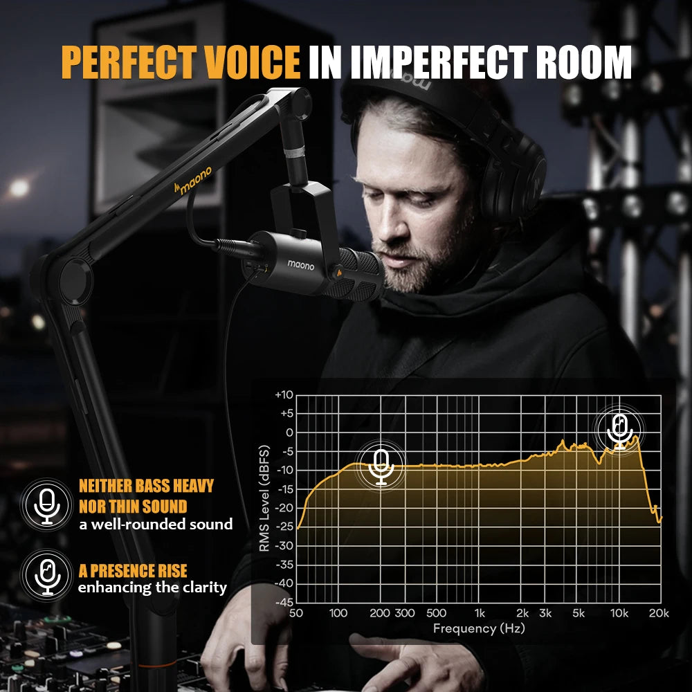 USB/XLR Dynamic Microphone with One-Touch Mute, Monitoring & Metal Body for Studio Podcasting