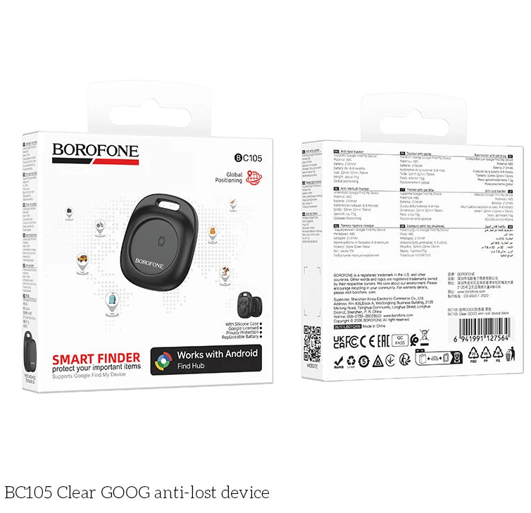 Bluetooth GPS Tracker for Keys Luggage Pets - Waterproof Anti-Loss Device Compatible with Google App