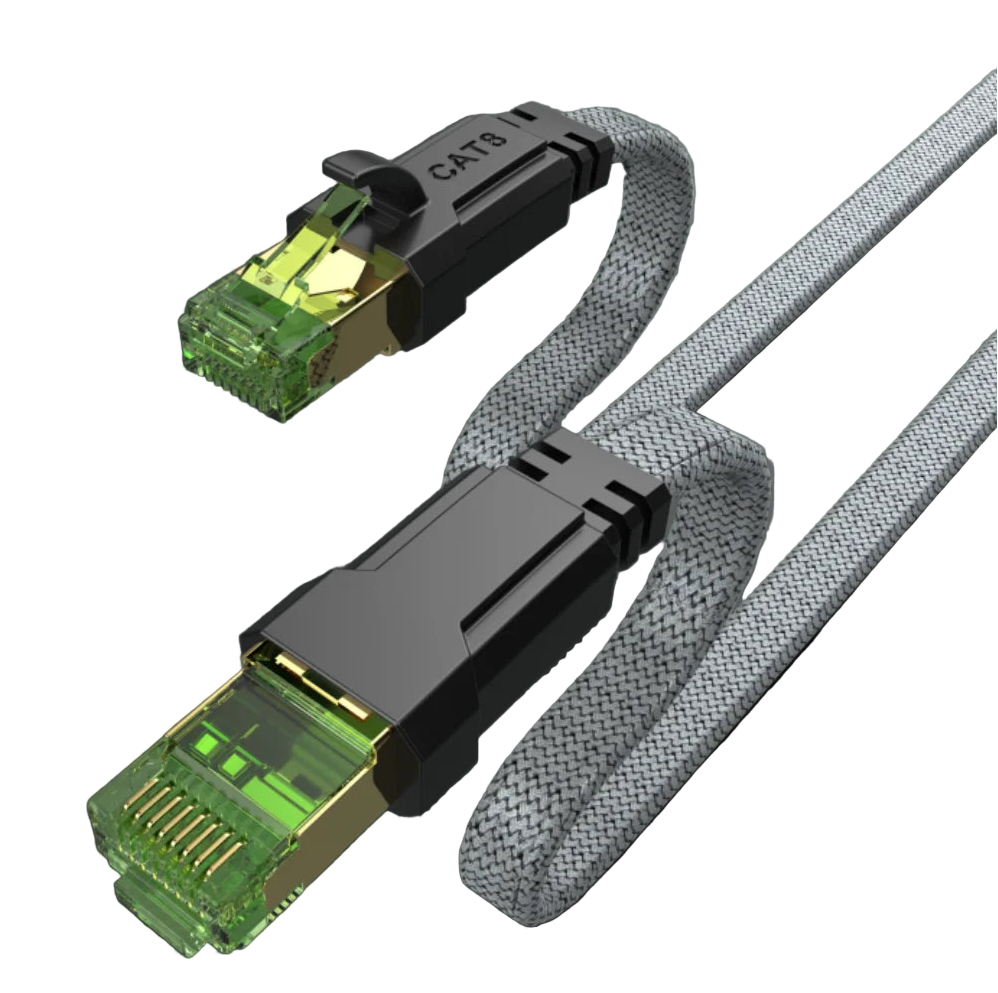 CAT8 Flat 40Gbps Ethernet Cable for Modem Router Gaming PC PS4 PS5 Xbox & Smart Devices