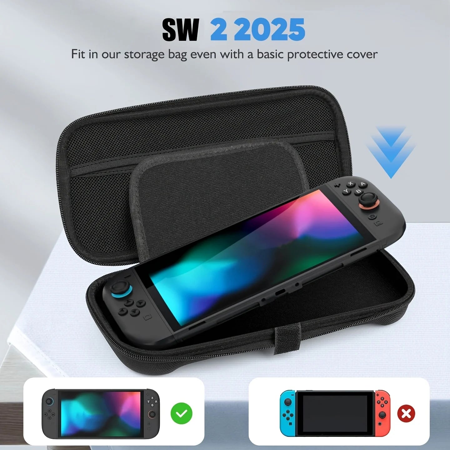 Protective EVA Travel Case for Nintendo Switch 2 with Game Card Slots and Shockproof Storage