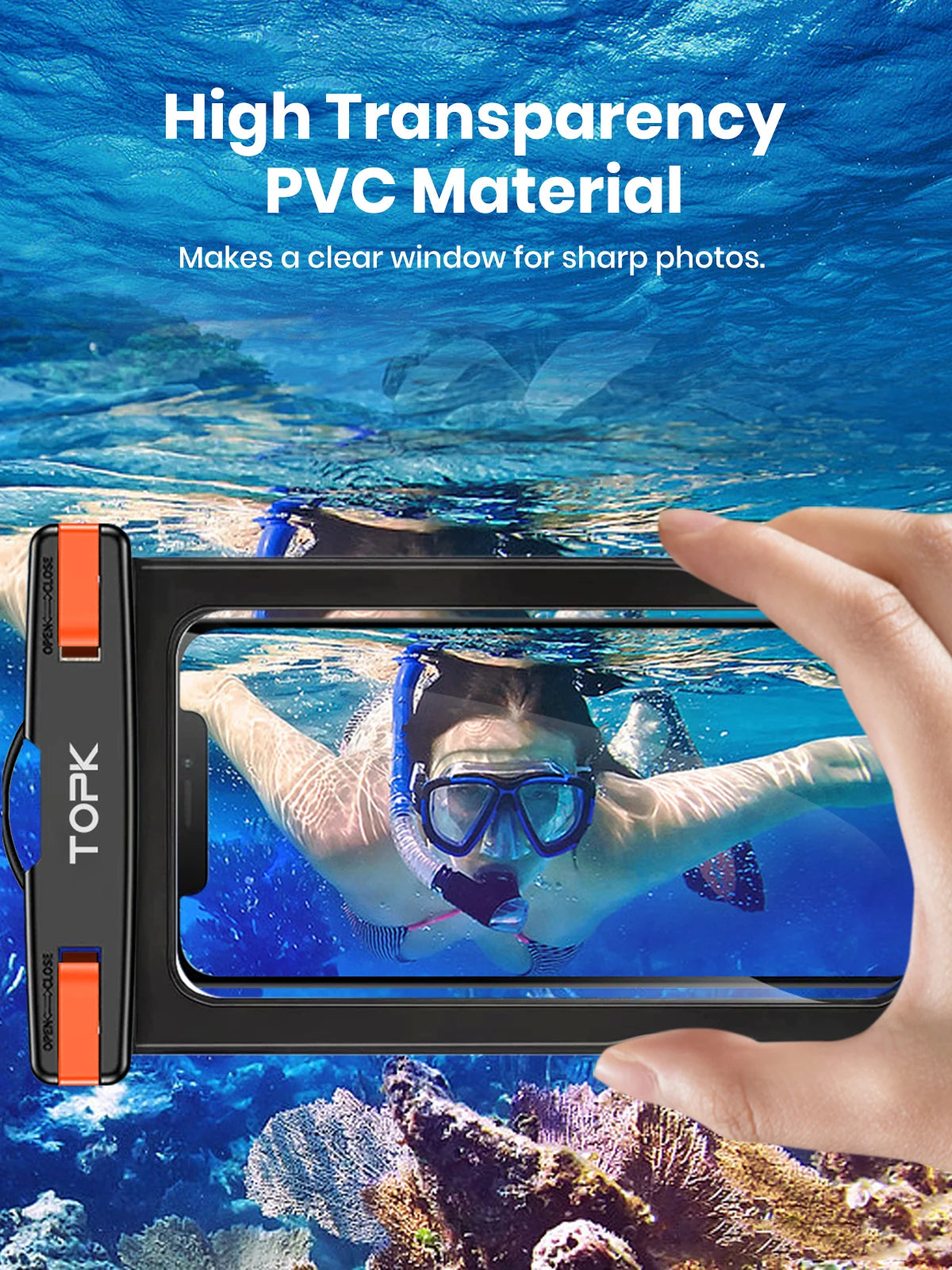 Waterproof Phone IPX8 Universal Dry Bag Clear Touch Windows, Secure Lock for Travel & Water Sports