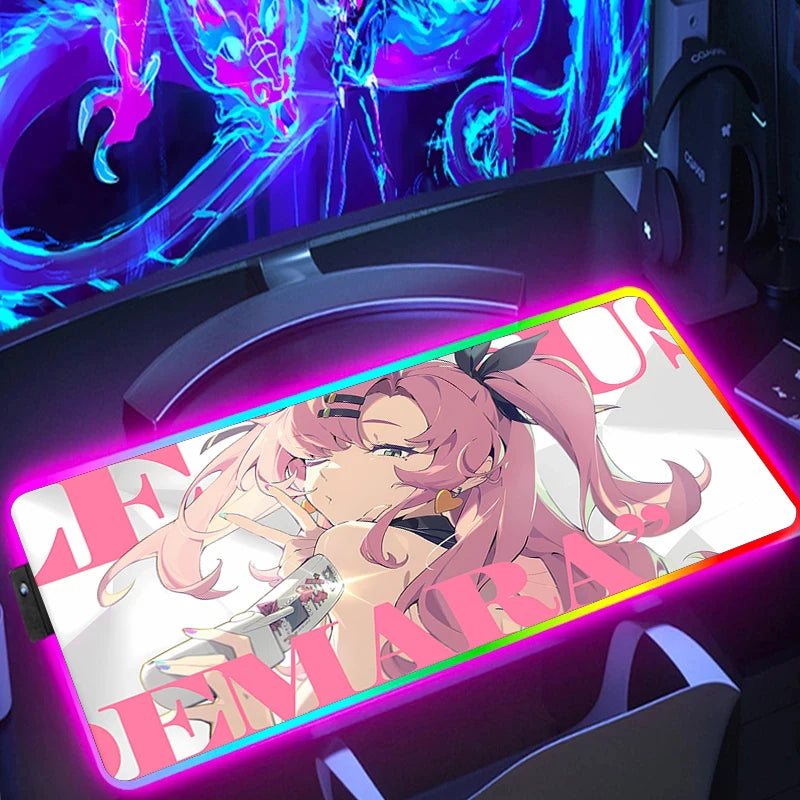 RGB Gaming Mouse Pad XXL with HD Print Non Slip Base Waterproof Rubber Desk Mat for PC Setup