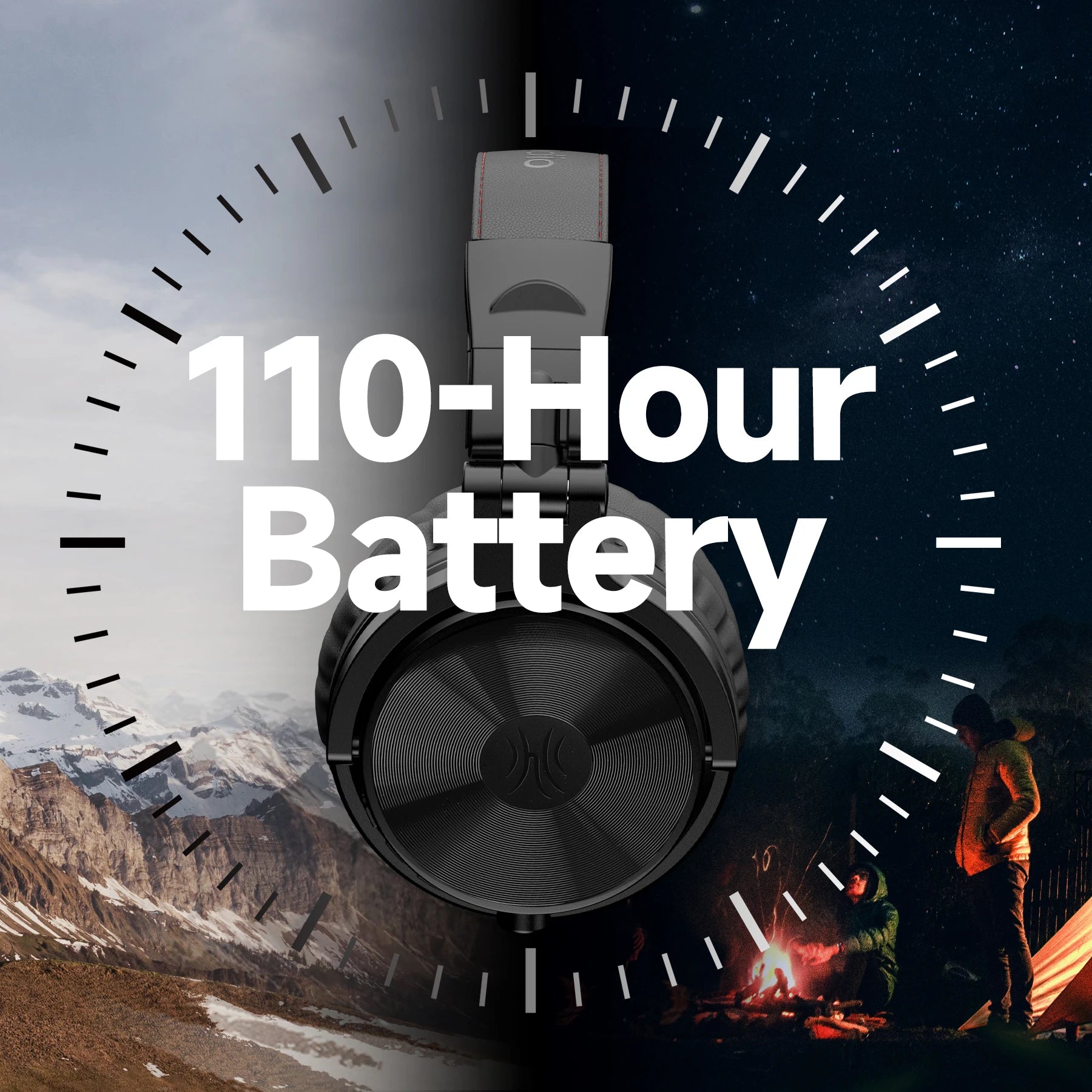 Wireless Headphones Bluetooth 5.2 with 110 Hour Battery and Deep Bass