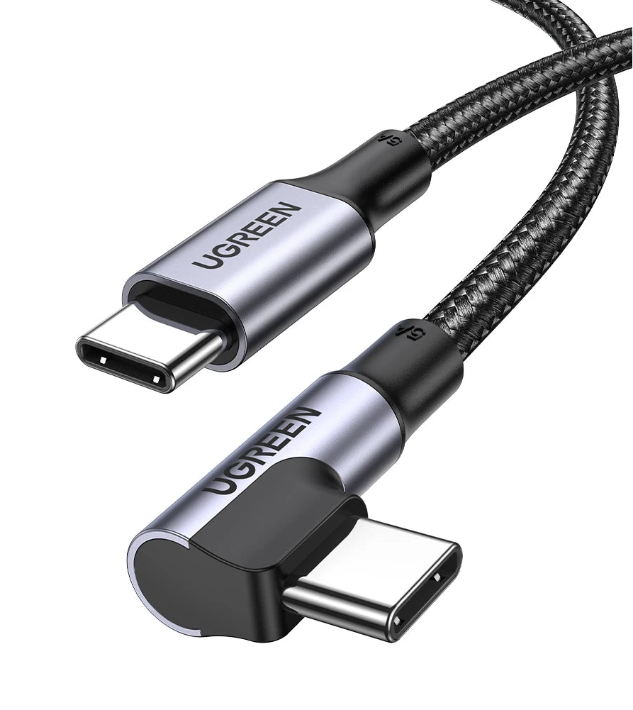USB-C to USB-C 100W Fast Charging Cable 5A PD QC4.0 90° Angle Gaming Cable