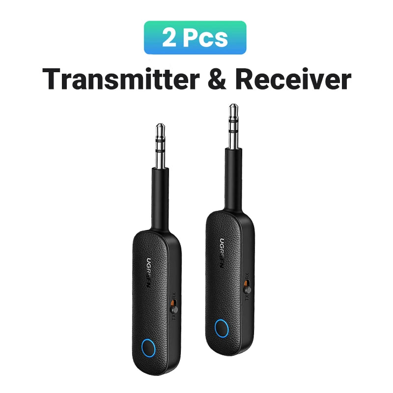 2-in-1 Bluetooth 5.0 Transmitter Receiver AUX Adapter for TV Car Stereo Earphones Wireless Audio