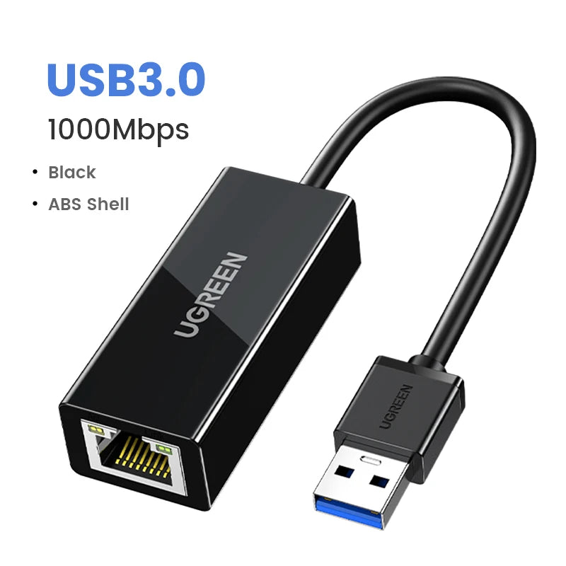 USB 3.0 to Ethernet Adapter Gigabit RJ45 LAN Network Card for PC Laptop Nintendo Switch