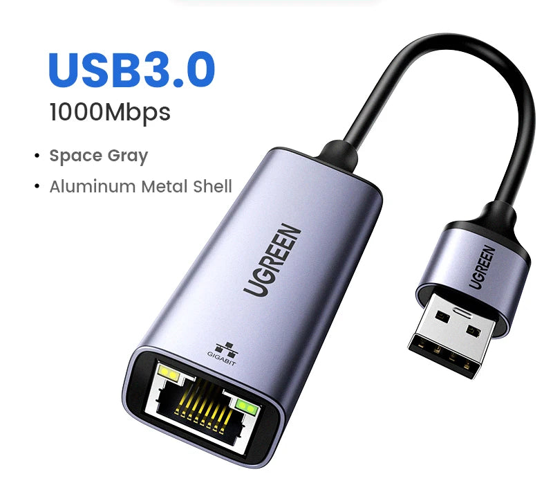 USB C to Ethernet Adapter Gigabit 1000Mbps RJ45 LAN Network Dongle for Laptop Tablet