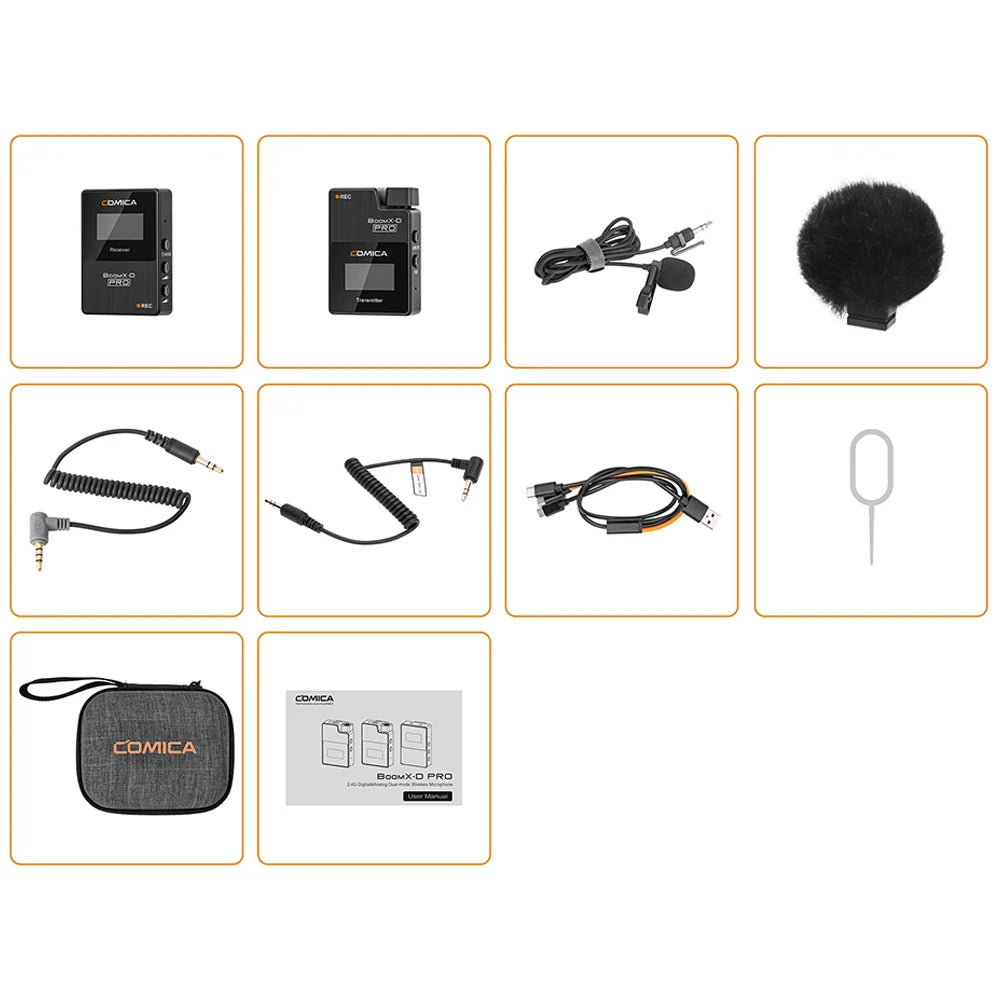 2.4G Dual Channel Wireless Lavalier Microphone System for Camera Smartphone PC YouTube Podcast