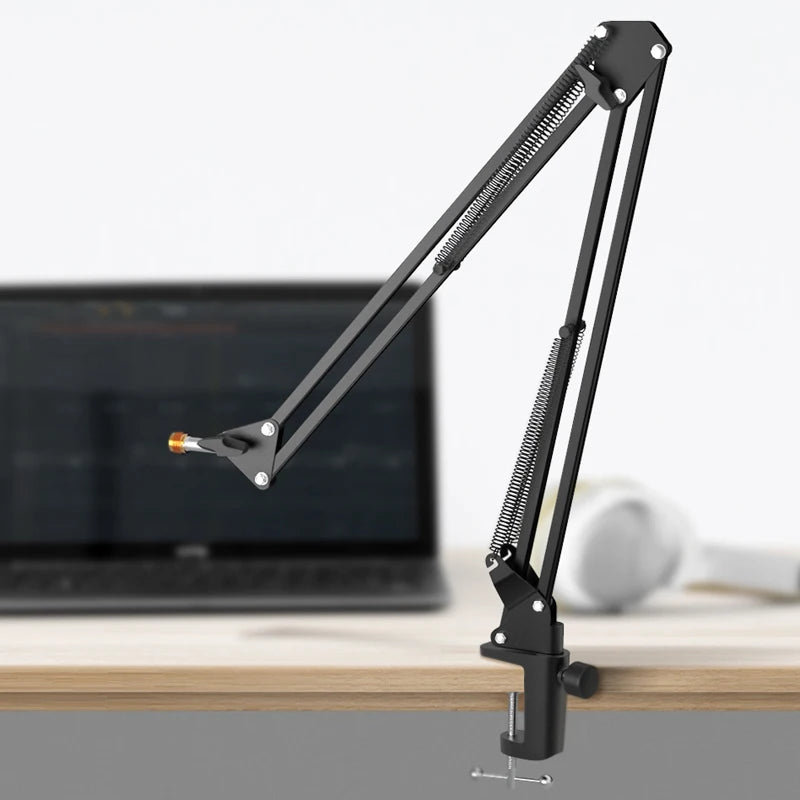 Adjustable Microphone Boom Arm with Heavy-Duty Desk Clamp for Streaming, Podcasting and Studio Use