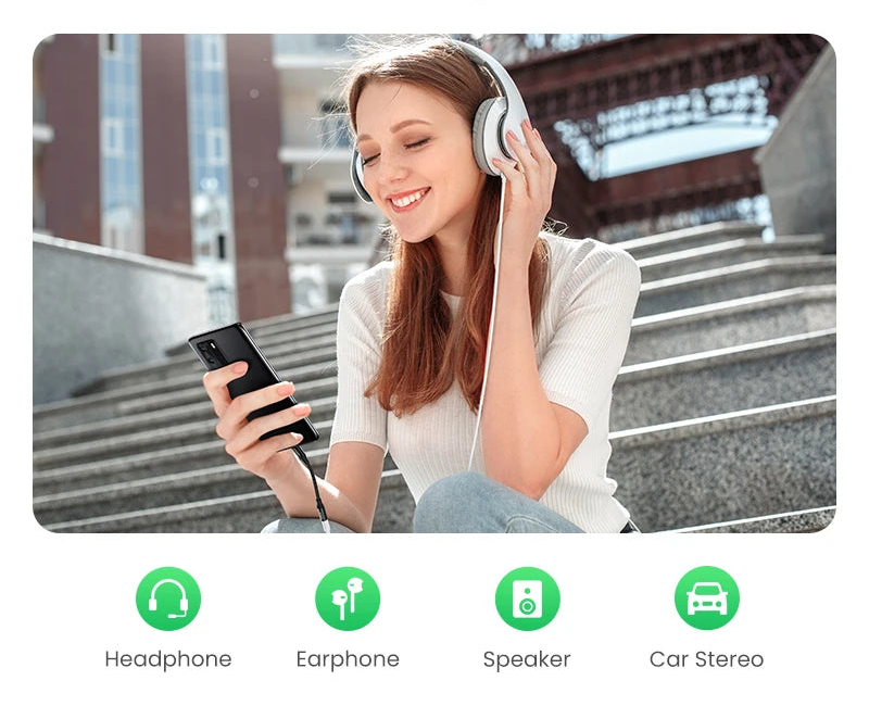 USB C to 3.5mm Headphone Jack Adapter AUX Audio Cable for Huawei Xiaomi OnePlus Phones