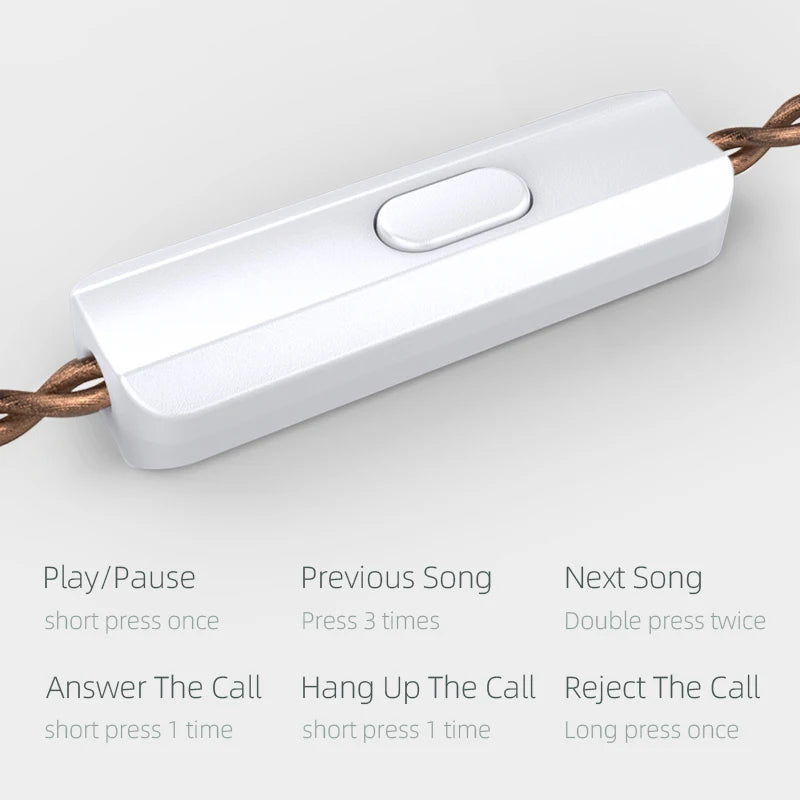 High Fidelity Bass In Ear Wired Earphones with Noise Reduction Technology and Microphone