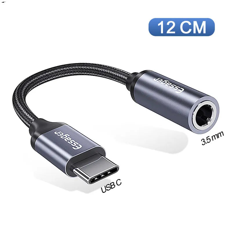 USB Type-C to 3.5mm Headphone Adapter for Xiaomi Samsung Huawei Aux Audio Conversion Cable