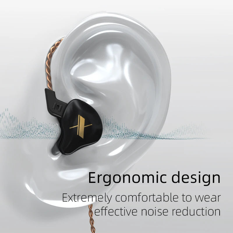 High Fidelity Bass In Ear Wired Earphones with Noise Reduction Technology and Microphone