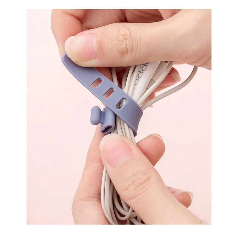 Silicone Cable Organiser and Wire Management Ties for Desk and Charging Cable Storage