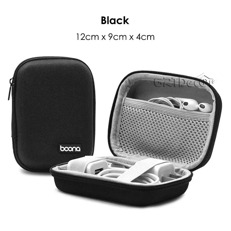Double Layer Hard EVA Electronics Storage Case for Cables Chargers Earphones and Travel Accessories