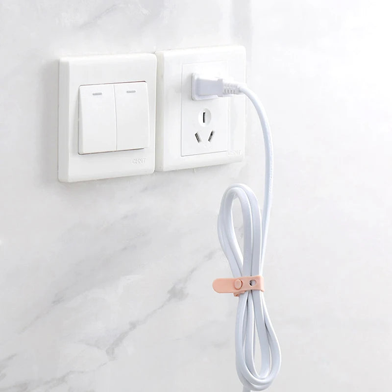 Silicone Cable Organiser and Wire Management Ties for Desk and Charging Cable Storage