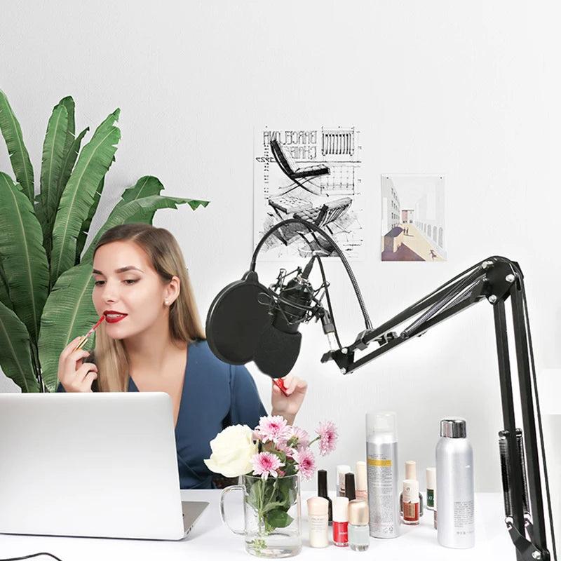 Professional Microphone Boom Arm Stand for Podcasting Streaming YouTube Recording Studio Use