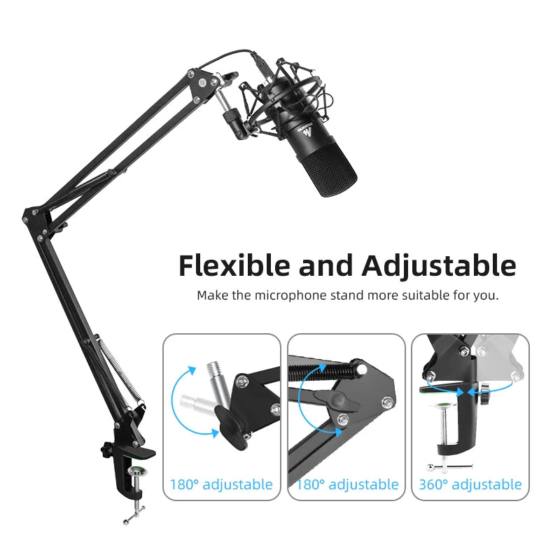 Professional Microphone Boom Arm Stand for Podcasting Streaming YouTube Recording Studio Use