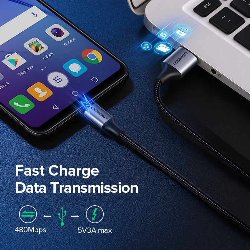 Micro USB Fast Charging Data Cable 2A Nylon Braided USB Lead for Android Phones Tablets