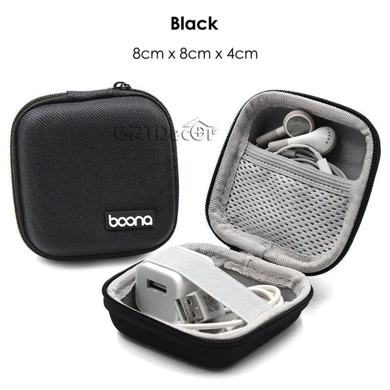 Double Layer Hard EVA Electronics Storage Case for Cables Chargers Earphones and Travel Accessories