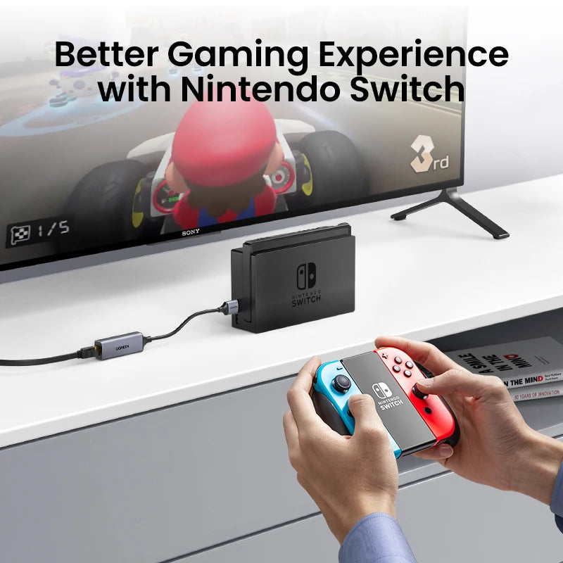 USB 3.0 to Ethernet Adapter Gigabit RJ45 LAN Network Card for PC Laptop Nintendo Switch