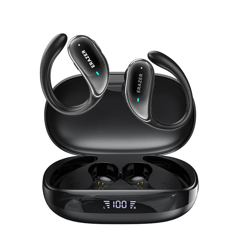 ERAZER XT80 Bluetooth 5.3 Earphones with Mic, Earhooks, Waterproof Sports Headphones