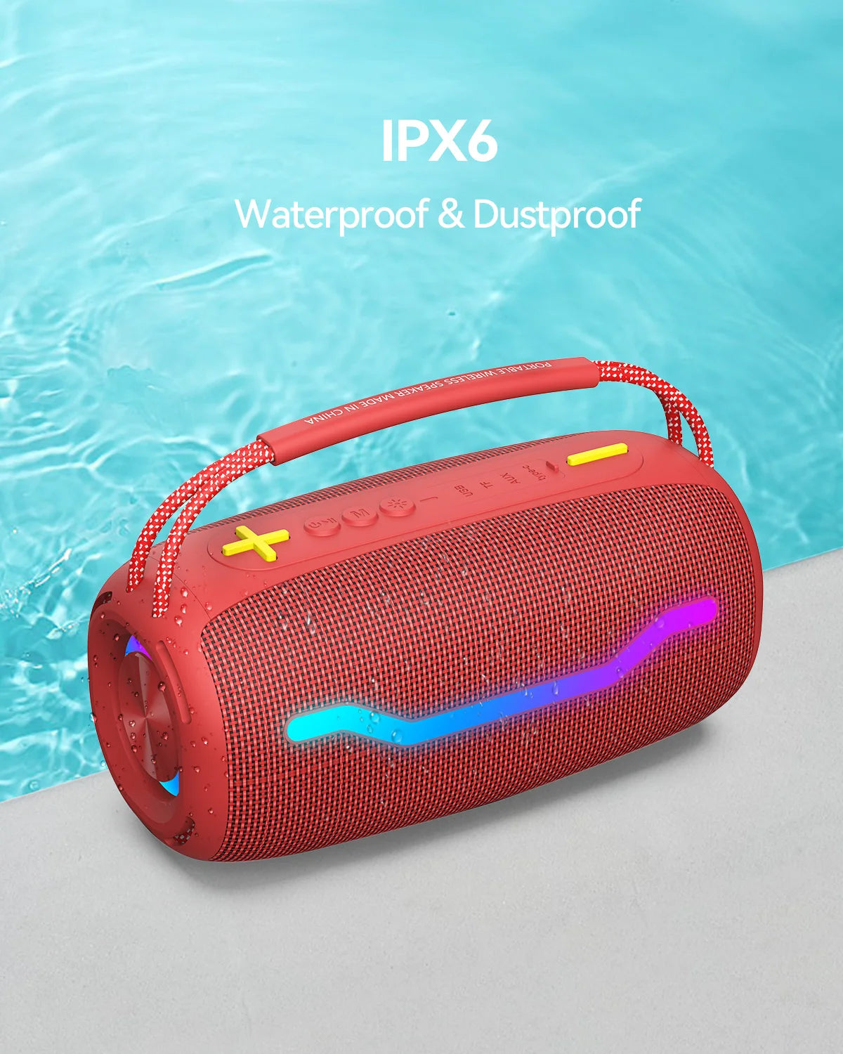 Portable Bluetooth Speaker with HD Sound Waterproof Design and Karaoke Function for Home and Outdoors