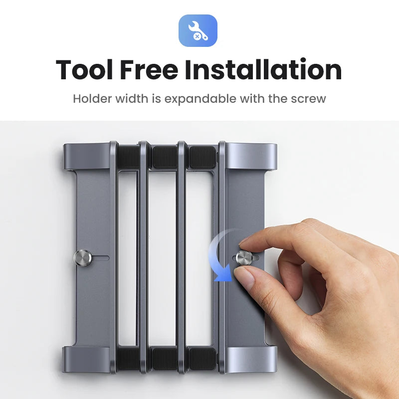 Vertical Aluminium Laptop Stand Triple Slot Holder for MacBook Pro Air Tablet iPad Phone