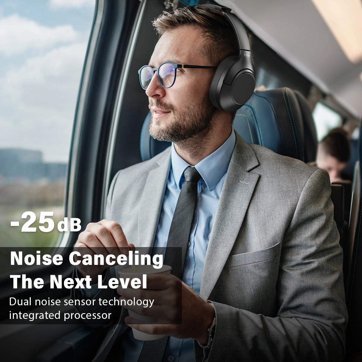 Bluetooth Wireless Noise Cancelling Headphones with Transparency Mode Deep Bass Clear Calls 65H Play