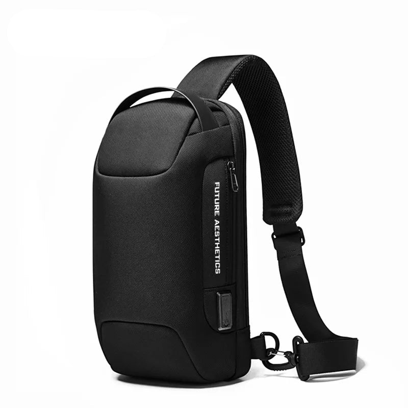 Water Resistant Crossbody Chest Bag for Men and Women with USB Charging Anti-Theft Travel Design