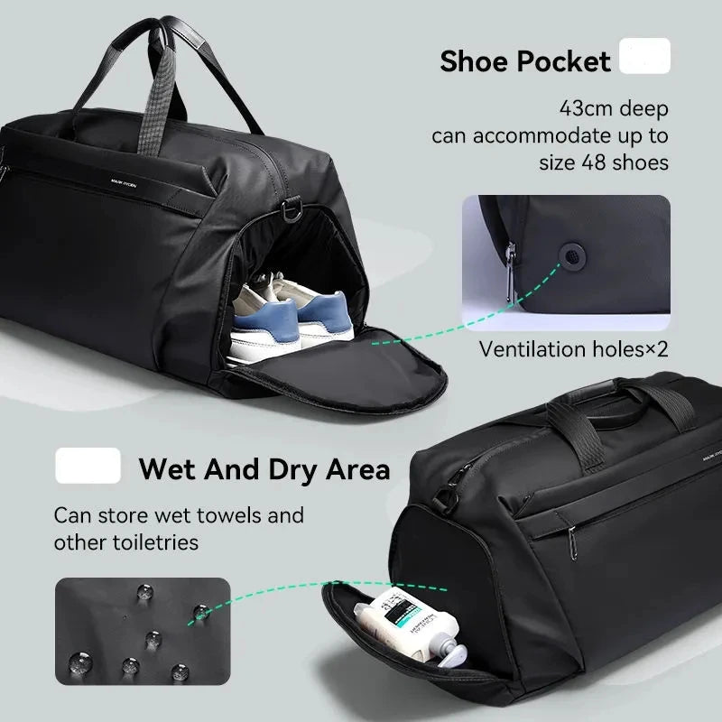 High Capacity Sports Duffel Bag Water Resistant Oxford Travel Shoulder Bag for Men and Women