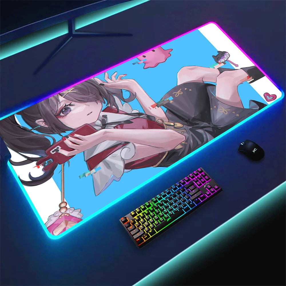 Extended RGB Gaming Mouse Mat with LED Lighting Extra Large Waterproof Non Slip Rubber Surface